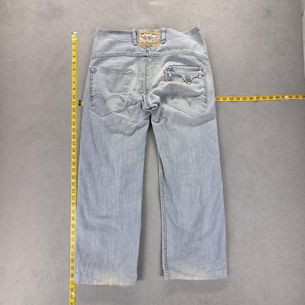 VTG Levis Engineered Jeans Blue Flap Pocket Two Horse Altered Hem Fits 31x28